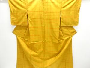 未使用品　格子織り出し本場大島紬着物アンサンブル